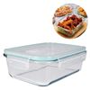 Imagen de Recipiente de vidrio rectangular con tapa hermética color 700 ml