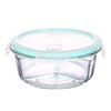 Imagen de Recipiente de vidrio redondo con tapa hermética color 600 ml