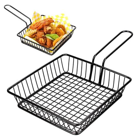 Imagen de Canasto metal cuadrado con asa para mesa