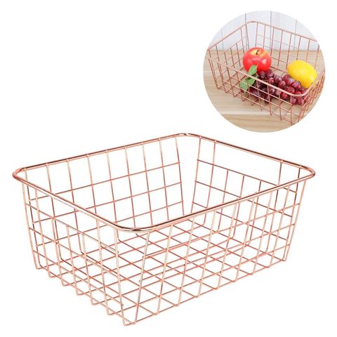 Imagen de Canasto metal rejilla para mesa- 22X16X10cm-2 colores
