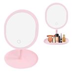 Imagen de Espejo led de mesa ovalado con pie USB