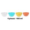 Imagen de Bowls plasticos redondos X 4 pzas diferentes colores -12,5X6