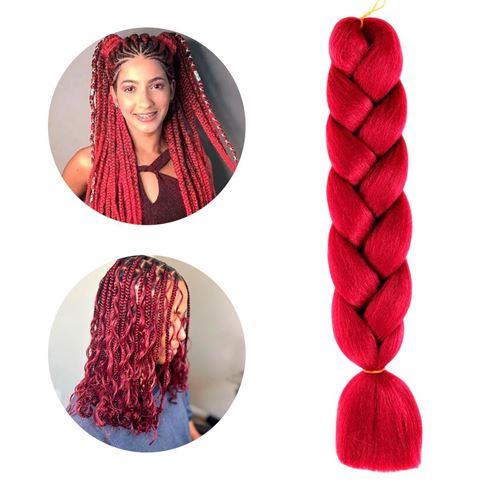 Imagen de Aplique de pelo sintetico trenzado-color A12 - 60cm
