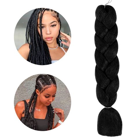 Imagen de Aplique de pelo trenzado-color 1# - 60cm