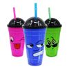 Imagen de Vaso plástico con tapa y sorbito caras