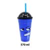 Imagen de Vaso plástico con tapa y sorbito caras