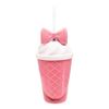 Imagen de Vaso plástico con tapa y sorbitos helado con moña