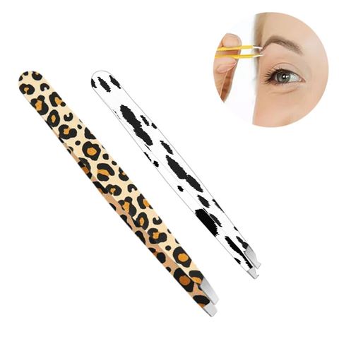 Imagen de Pinza metálica para cejas animal print