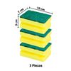 Imagen de Esponjas de limpieza para cocina x 3pc-en bolsa 10x6,5x4,5cm