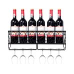 Imagen de Soporte metálico de pared para vinos y copas