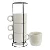 Imagen de Set de Tazas blancas con soporte metálico