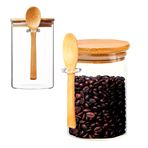 Imagen de Frasco de Vidrio Organizador de Alacena Tapa y cuchara bambú 700ml