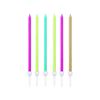 Imagen de Velas de cumpleaños finas-largas x 6pc con base blister 12cm