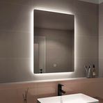 Imagen de Espejo de pared con luz LED regulable 3 colores - 80cmx60cm