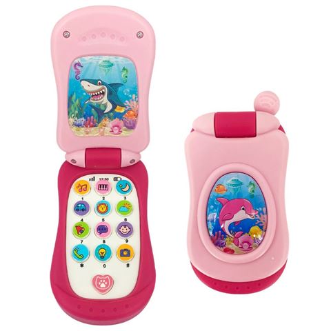 Imagen de Celular C/U  de juguete con tapa y luz- 12x7cm. 3 colores