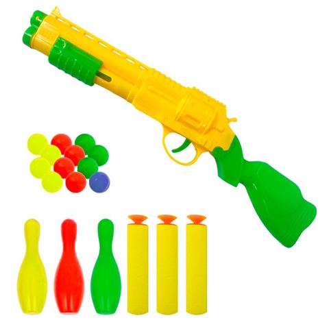 Imagen de Pistola lanza dardos espuma en blister-43X15,5cm.-2 colores