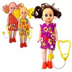 Imagen de Muñeca en bolsa con pelo y vestido-28x12cm.