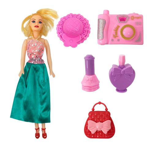 Imagen de Muñeca con accesorios en bolsa-30x18cm.