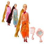 Imagen de Muñeca flaca con pelo-ropa-espejo-peine en bolsa-26x6cm.