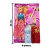Imagen de Muñeca con accesorios-vestidos+guitarra-en bolsa-18x30cm.