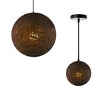 Imagen de Lámpara De Techo Pantalla Rústica Globo Mimbre Para Colgar