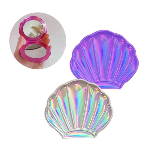 Imagen de Espejo de cartera doble diseño ostra nacarado