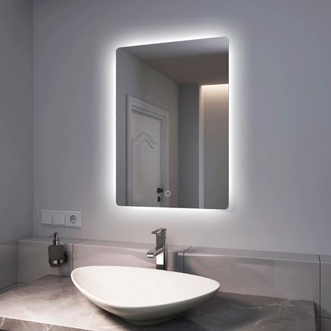 Imagen de Espejo de pared con luz  LED  regulable 3 colores - 70cmx50cm