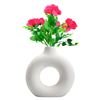 Imagen de Jarron circular de ceramica blanco - mediano