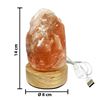 Imagen de Lámpara de Sal con base de madera - USB - Peso aprox 850 gr