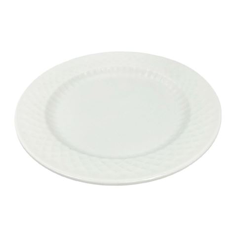 Imagen de Plato de melamina llano redondo blanco-25cm.
