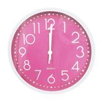 Imagen de Reloj de pared redondo fondo rojo-29cm-numeros blancos