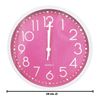 Imagen de Reloj de pared redondo fondo rojo-29cm-numeros blancos