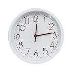 Imagen de Reloj de pared redondo fondo y marco blanco -23 cm