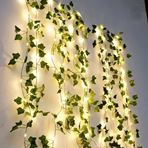 Imagen de Planta enredadera Artificial de hojas verdes Con Luz Led a pilas 2 metros
