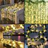 Imagen de Planta enredadera Artificial de hojas verdes Con Luz Led a pilas 2 metros