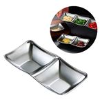 Imagen de Bowl plateado doble cuadrado 8x16cm.Acero inox