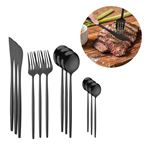 Imagen de Juego de cubiertos  Acero inoxidable Color Negro 24 piezas