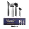 Imagen de Juego de cubiertos  Acero inoxidable Color Negro 24 piezas
