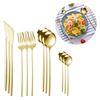 Imagen de Juego de cubiertos  Acero inoxidable color  dorado 24 piezas