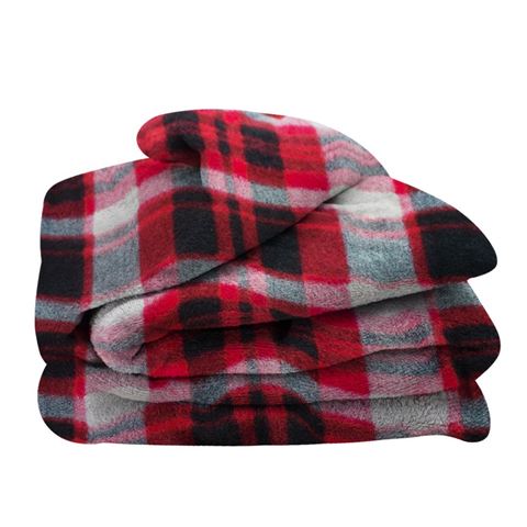 Imagen de Frazada polar escocesa 1 plaza 200 cm x 150 cm - Diseños Surtidos