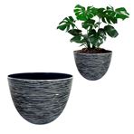 Imagen de Maceta plastica 33,5x26cm. Negra veteada