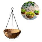 Imagen de Maceta colgante Maceta Rústica Tipo coco Base de hierro