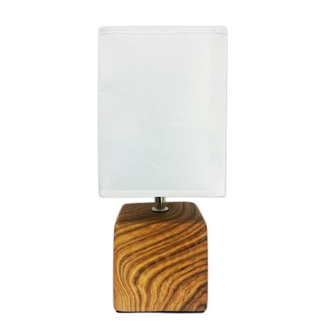 Imagen de Lampara Portátil de Mesa Veladora Base Cubo en cerámica