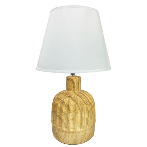 Imagen de Lampara veladora base ceramica tipo madera-33x14cm.