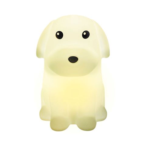 Imagen de Lampara veladora Perrito Silicona Luz Led Multicolor