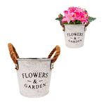 Imagen de Maceta en metal con asas rústicas - Decoración Jardín Interior Exterior