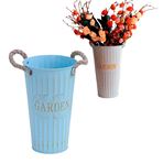 Imagen de Maceta en metal Alta con asas rústicas - Decoración Jardín Interior Exterior