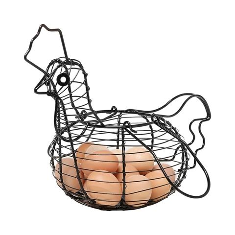 Imagen de Canasto de Metal Para Huevos Canasto Diseño Gallina