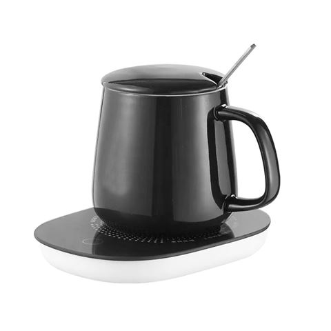 Imagen de Taza térmica con base calentadora  tapa y cuchara USB 400ml