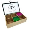 Imagen de Caja de Té en MDF con tapa transparente - 6 divisiones